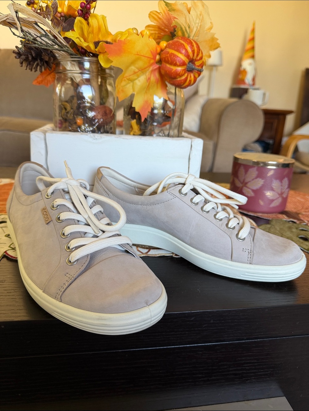 Ecco Women's Lace-Up Sneakers in Taupe